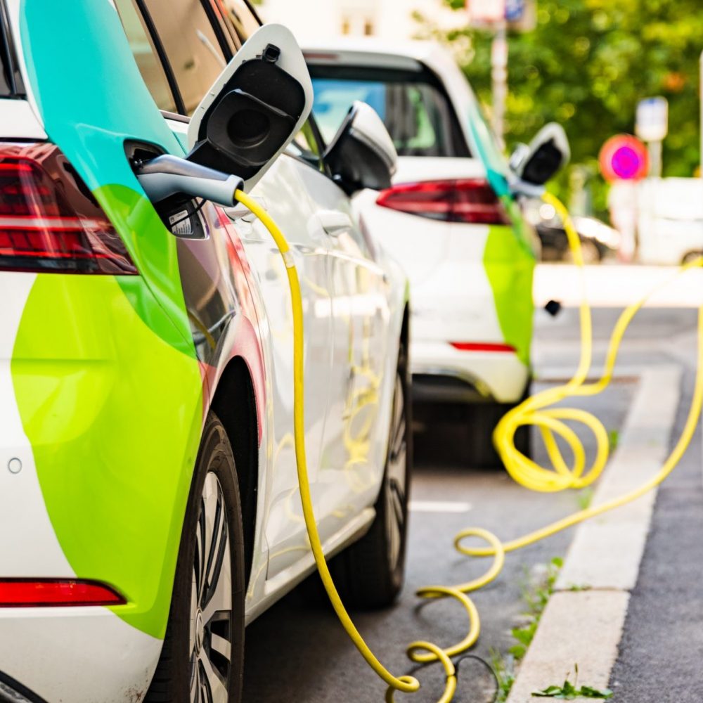 Charging battery of an electric car in city